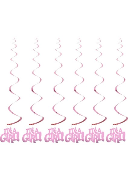 It's A Boy - It's A Girl Yazılı Sarkıt Tavan Süsü Pembe