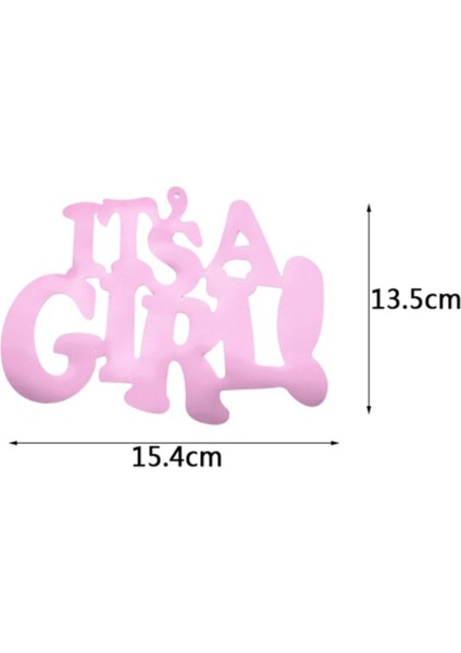 It's A Boy - It's A Girl Yazılı Sarkıt Tavan Süsü Pembe