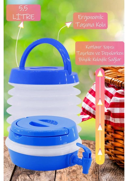 Musluklu Katlanır Su Bidonu Akordiyon Kamp Su Kovası Çeşme Piknik Damacana fiyatları