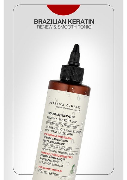 İşlem Görmüş ve Yıpranmış Saçlar İçin Onarıcı Keratin ve Amla Yağı Özlü Saç Bakım Sütü Tonik 250 ml fiyatları
