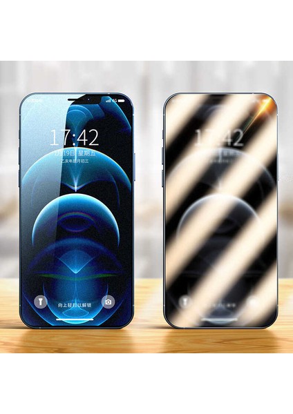 Apple iPhone 12 Pro Uyumlu Fit Hard Mat Privacy Cam Ekran Koruyucu