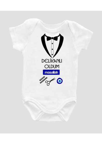 Kısa Kollu Sünnet Kıyafeti Maşallah Kısa Kol Bebek Zıbın Body ZBN007