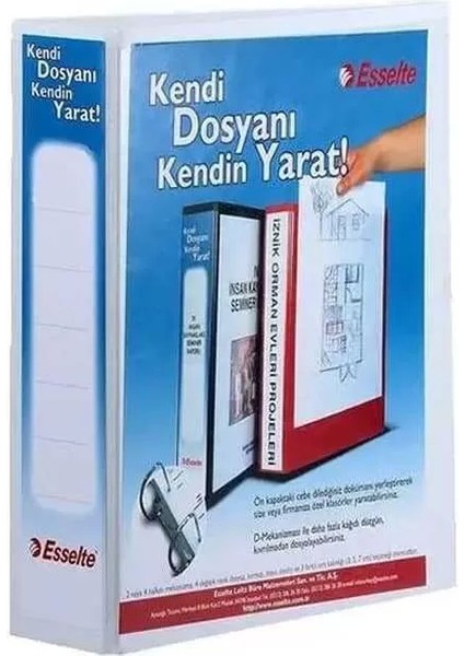 Plastik Klasör A4 2 Mekanizmalı 50 mm Halkalı Beyaz