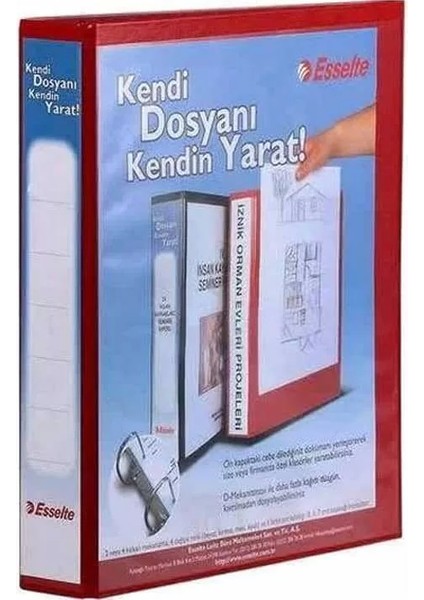 Plastik Klasör A4 2 Mekanizmalı 50 mm Halkalı Kırmızı