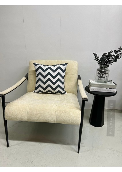 Gri Renk Zigzag Desenli Çift Taraflı Dekoratif Kırlent Kılıfı fiyatları