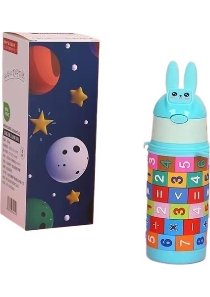 Rubik Küp Tavşan Termoslu Pipetli Zıplayan Bardak Hediye Bardağı (Yurt Dışından)