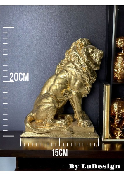 Lu Design Premium Gold Renk 20 cm  Aslan Biblo &  Eşya Ev Dekorasyon