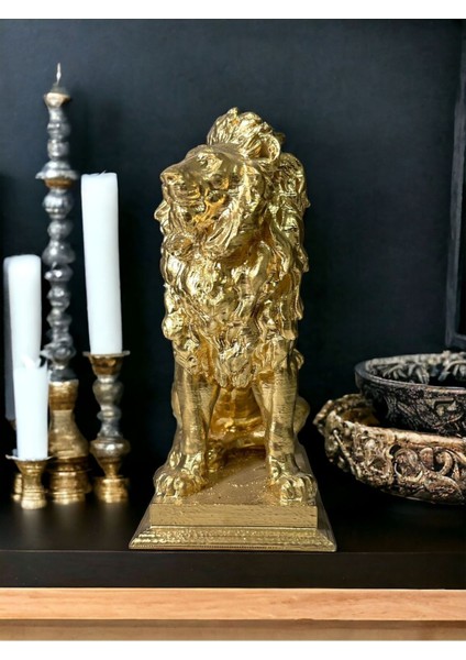 Lu Design Premium Gold Renk 20 cm  Aslan Biblo &  Eşya Ev Dekorasyon