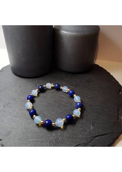 Opal ve Mavi Ceyt Orjinal Doğal Taş Kadın ve Erkek Bileklik / Vücut Direnci, Pozitif Enerji ve Gençlik Bilekliği fiyatları