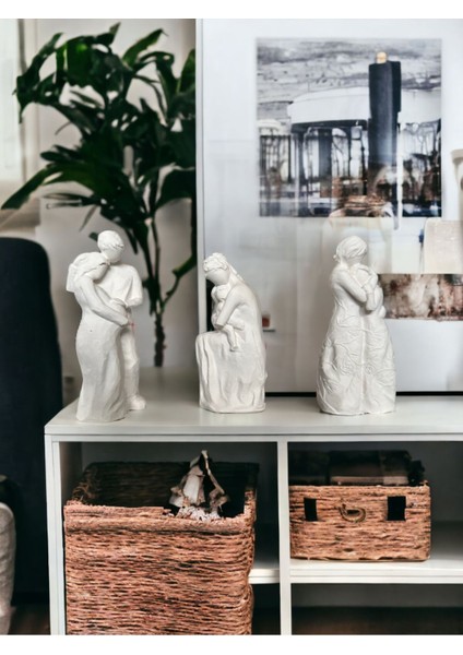 Hamile, Anne Bebek, Anne Çocuk Biblo & Ev Dekorasyon 8 cm Taş Tozu Biblo