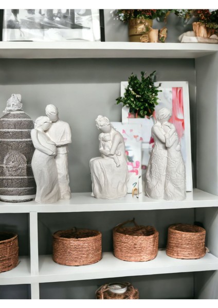 Hamile, Anne Bebek, Anne Çocuk Biblo & Ev Dekorasyon 8 cm Taş Tozu Biblo