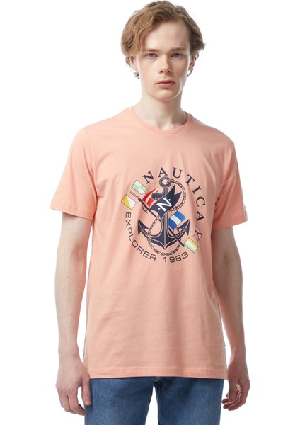 Nautıca Erkek Turuncu Standart Fıt Kısa Kollu T-Shırt V45238T.8DE