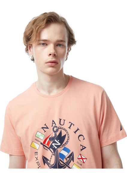 Nautıca Erkek Turuncu Standart Fıt Kısa Kollu T-Shırt V45238T.8DE fırsatları