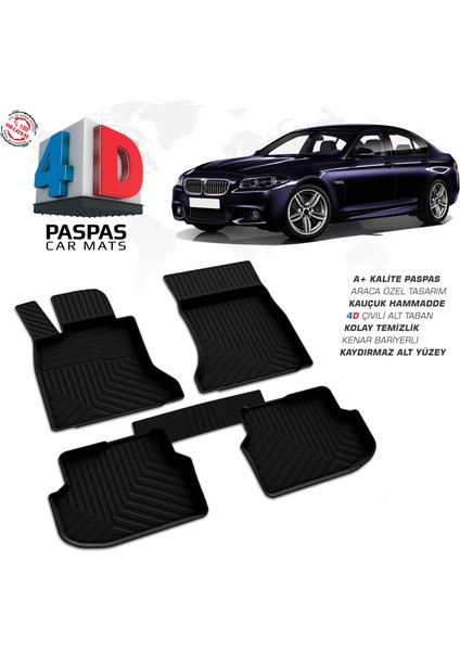 RK Carshop Bmw 5 Serisi F10  4d Havuzlu Kauçuk Paspas 2010 2013