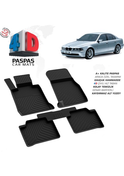 Bmw 5 Serisi E39 4d Havuzlu Kauçuk Paspas 1996 2003 modelleri