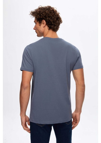 Regular Fit Füme Düz T-Shirt 2HC140632006M fırsatları
