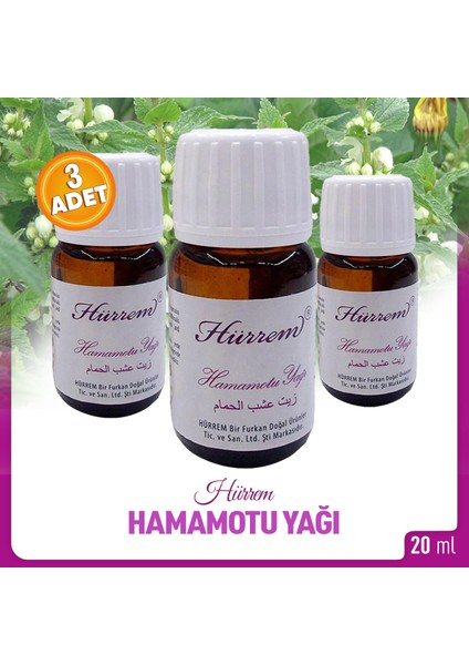 Hamam Otu Yağı 20 Ml 3 Kutu