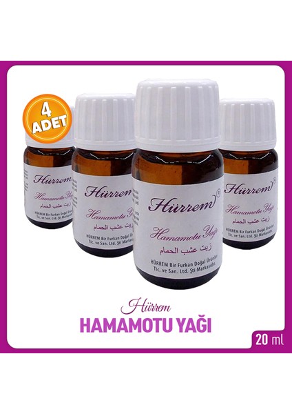 Hamam Otu Yağı 20 Ml 4 Kutu