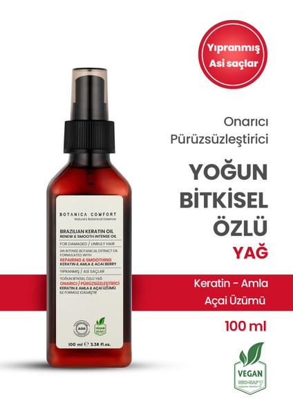 Işlem Görmüş Ve Yıpranmış Saçlar Için Onarıcı Keratin Ve Amla Yağı Özlü Saç Bakım Yağı 100 Ml modelleri