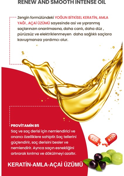 Işlem Görmüş Ve Yıpranmış Saçlar Için Onarıcı Keratin Ve Amla Yağı Özlü Saç Bakım Yağı 100 Ml fırsatları