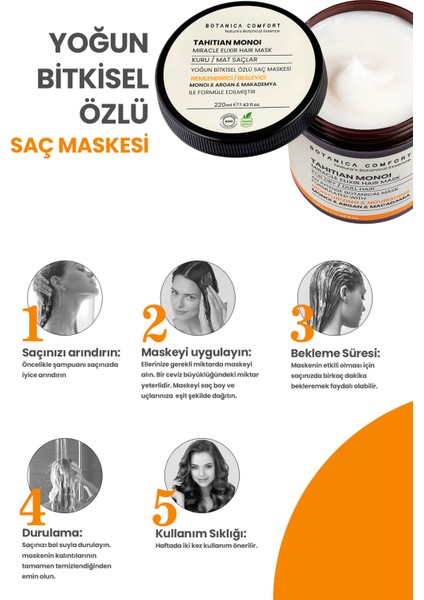 Botanica Comfort Kuru Ve Yıpranmış Saçlar Için Monoi, Argan Ve Makademya Yağ Içerikli Nourishing Saç Maskesi 220 Ml