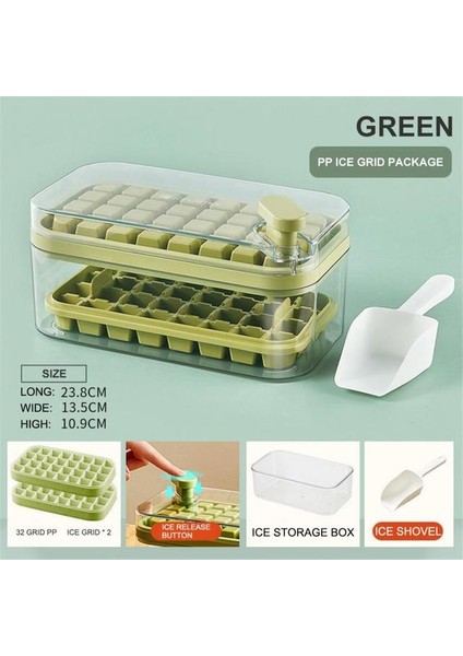 Saklama Kutusu ile Buz Kalıbı Kutusu Ev Mutfak Aksesuarları Buz Saklama Kutuları Tek Tuşla Pres Tipi Çok Fonksiyonlu Buz Kalıbı (Yurt Dışından)