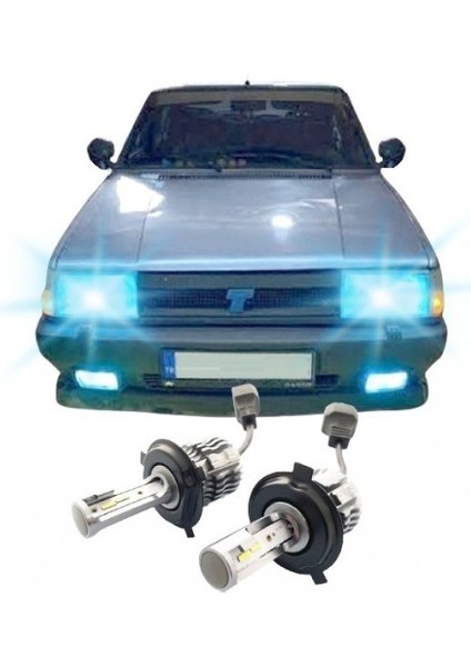 Tofaş Şahin H4 Buz Mavi LED Oto Ampulü Zero Fansız