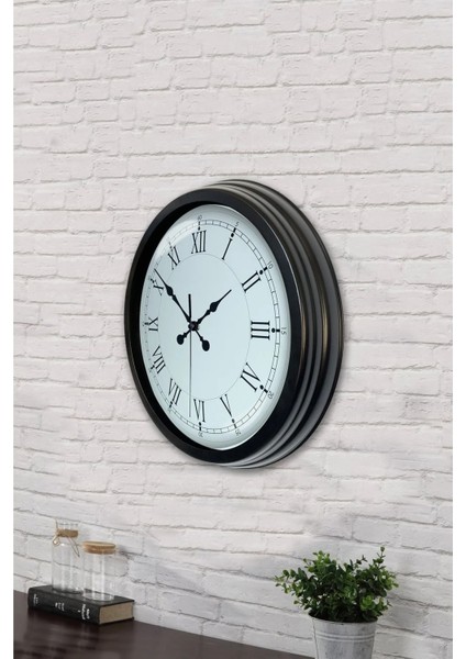 40 cm Metal Romen Rakamlı Retro Duvar Saati