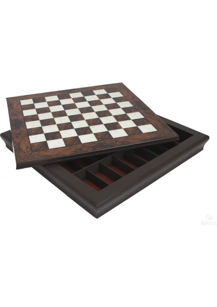 Iç Depolu Ceviz Ve Akçaağaç Satranç Tahtası - Re: Ht. 40X40X4,5 Cm - Kare: Cm 4