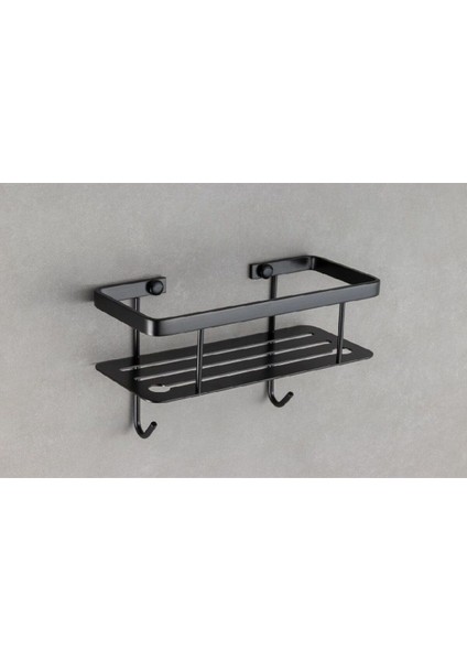 Banyo Duş Raf Sistemi Siyah Renk 152X112X260 Mm