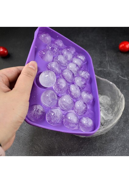 25 Izgaralar Silikon Buz Topu Kalıbı Kapaklı Dıy Buz Saklama Kutusu Kalıptan Kolay Bar Ev Partisi Mutfak Gereçleri Aksesuarları (Yurt Dışından)