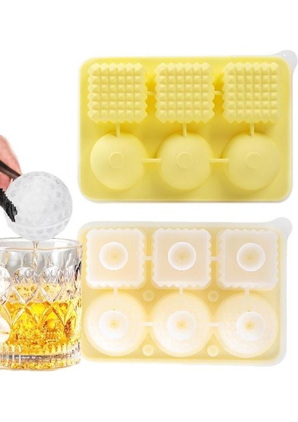 Silikon Buz Tepsileri 2'si 1 Arada 6 Kavite Büyük Buz Küpü Tepsileri Istiflenebilir Dondurucu Buz Tepsileri Yeniden Kullanılabilir Viski Buz Küpü Kalıpları Buz Küpü (Yurt Dışından)