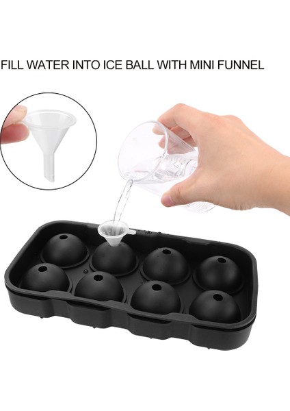 Huni ile Buz Küresi Kalıp Buz Kalıbı Mutfak Gereçleri 8 Kavite Silikon Buz Küpü Topu Makinesi Kalıp Buz Topu Tepsisi Bar Aksesuarları (Yurt Dışından) modelleri
