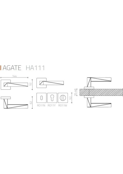 Agate Antik - Wc Rozetli Kapı Kolu - Hha111Ro11W Abm