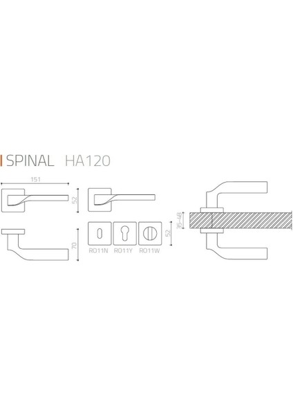Spınal Krom - Oda Rozetli Kapı Kolu - Hha120Ro11N Cr fiyatları