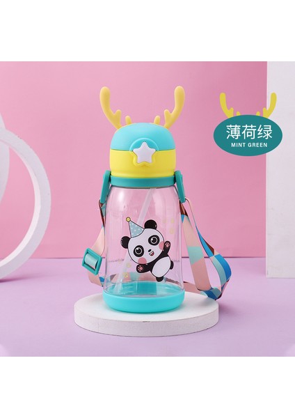 Ins Tarzı Sevimli Karikatür Geyik Boynuzu Saman Bardak Yaz Çocuk Su Bardağı Büyük Kapasiteli Şeffaf Anaokulu Plastik Bardak (Yurt Dışından)