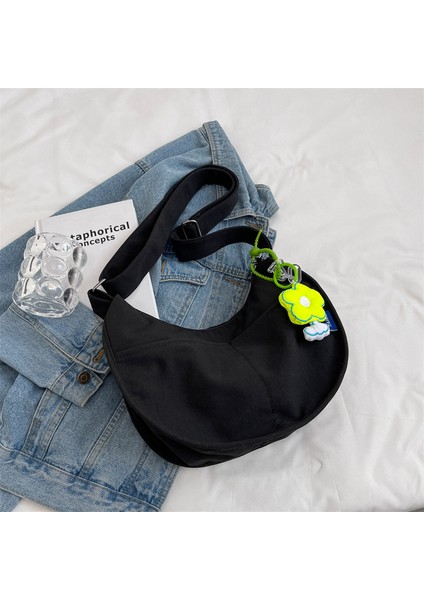 Kadınlar Için Büyük Kapasiteli Kanvas Çanta 2024 Yeni Moda Bahar Moda Çanta Çok Yönlü Crossbody Çanta Yabancı Stil Omuz Çantası (Yurt Dışından)