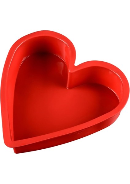 Büyük Kalpli Kek Tavası Silikon Kalıp (9 Inç), Romantik Gün Için Pişirme Pişirme Takımı Tepsisi, Doğum Günü Partisi, Sevgililer Günü, Fondan Kek, Turta, Tart Yapımı; Kırmızı; 7AH (Yurt Dışından)