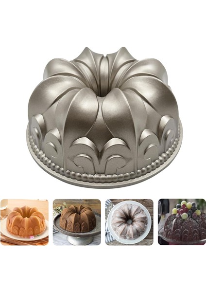Charlotte Kek Kalıbı Alüminyum Mutfak Aksesuarları Dekorasyon Yuvarlak Noel Düğün Aile 3D Charlotte Kek Tava (Zambak Çiçeği Şekli) (Yurt Dışından)