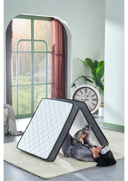 Deluxe Gri 80x180 Katlanır Yatak, Yer Yatağı, Misafir Yatağı, Kamp Yatağı (Ölçü Seçenekli)