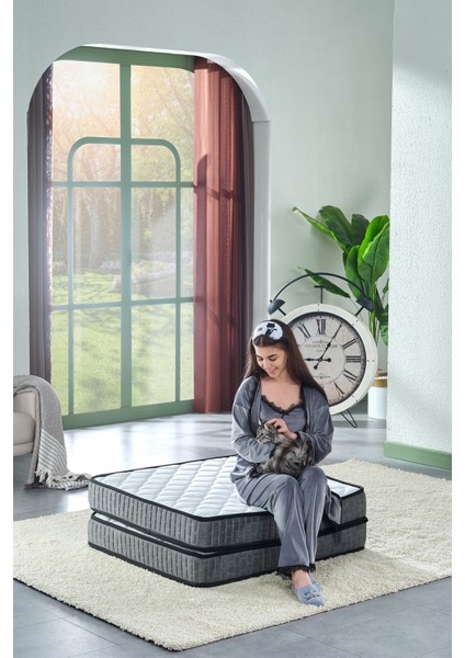 Deluxe Gri 80x180 Katlanır Yatak, Yer Yatağı, Misafir Yatağı, Kamp Yatağı (Ölçü Seçenekli)