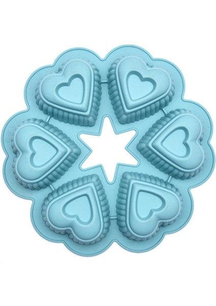 Love Heart Küçük Kek Pişirme Silikon Kalıp Tavası, Yaratıcı Güzel Mousse Çikolatalı Kek Topper Için, Bebek Maması, Doğum Günü Düğün Partisi, Romantik Tatlı, Yeşil, 6 Göz; 6AX (Yurt Dışından)