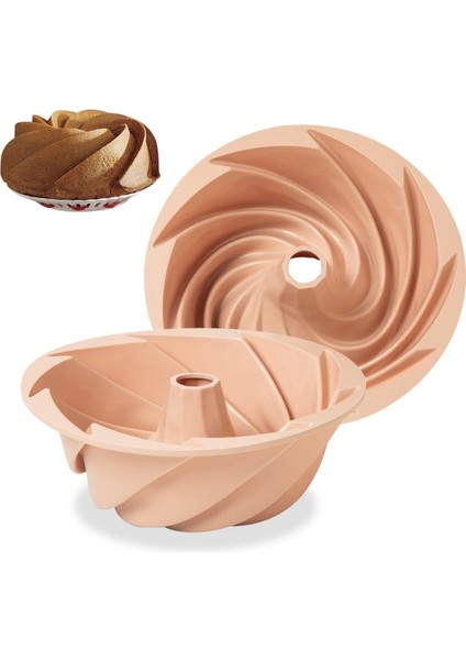 Silikon Yivli Tavalar, 2pcs Yapışmaz Pişirme Kalıpları, Kek, Jöle, Jelatin, Ekmek, Para Jelatinler Için Mükemmel Pişirme Takımı, 9,5 Inç (Pembe) (Yurt Dışından)