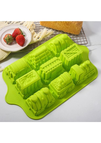 Silikon Tren Kek Kalıbı, 1 Adet 9 Gözlü Yapışmaz Tren Kek Tavası Pişirme Kalıbı Sabun, Gofret, Pasta, Tart, Turta, Turta, Hamur, Çikolatalı Kek, Mum Boya, Silikon Sabun Kalıbı Çocu (Yurt Dışından)