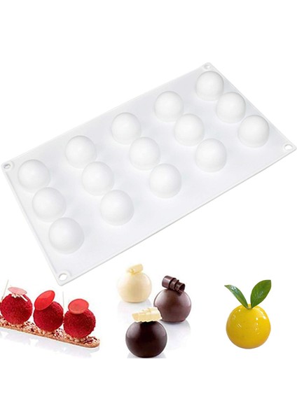Şeker Çikolata Pişirme Için Mini Truffles Silikon Kalıp, Pasta Süslemesi Için 3D Silikon Pişirme Kalıbı, Yapışmaz Kolay Çıkarılan Bpa Içermeyen, Mini Top Şekli (15 Gözlü) (Yurt Dışından)