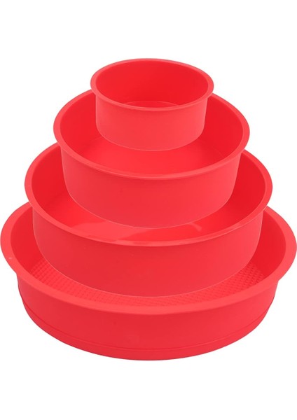 Yapışmaz Katmanlı Kek Pişirme Için Silikon Kalıp Bakeware Yuvarlak Kek Tavalar Çikolata Gökkuşağı Kek Doğum Günü Düğün Partisi Için 4 6 8 9 Inç 4'lü Set (Yurt Dışından)