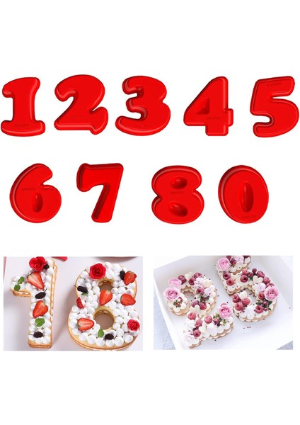 9 Parça Orta Boy Numarası Kek Tava Silikon Numarası Kek Kalıpları Pişirme Için 6 Inç, 3D Numarası Kalıp Seti 0-9 Mutlu Doğum Günü Festivali Evlenme Yıldönümü Düğün Partisi Için Har (Yurt Dışından)