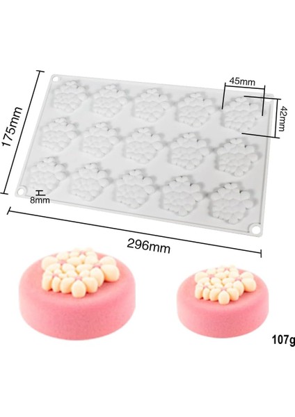 Diy Kabarcık Bulut Çiçek Silikon Kalıp Tatlı Kek Çikolata Aracı Dekorasyon Jöle Mutfak Kek Pişirme Çanak Kalıp Mouss (Bulut Çiçek N_11.84 X7 X0.32 Inç) (Yurt Dışından)