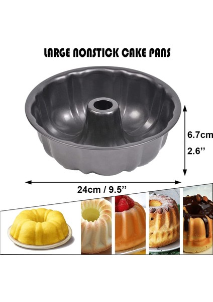 9.5 Inç Kek Tavaları, Yapışmaz Yivli Kek Tavası, 12 Bardak, Ağır Karbon Çelik Boru Tava Pişirme Kalıbı, Kek Için Mükemmel Bakeware, Bavarois, Brownie, Jello, Turta, Köfte, Puding, (Yurt Dışından) modelleri