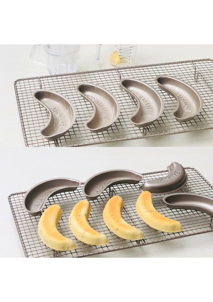 Muz Şeklinde Kek Kalıbı 3'lü Paket, Yapışmaz Muz Şeklinde Karbon Çelik Kek Tatlısı Mus Pişirme, Fırın ve Hazır Pot Pişirme Için Pişirme Takımı (Muz Küçük) (Yurt Dışından) modelleri